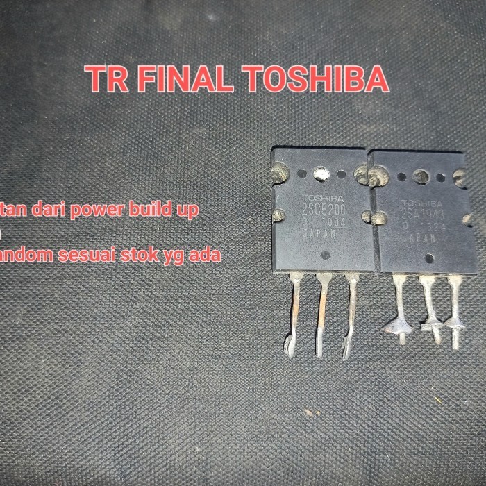 1set transistor final bekas toshiba C5200 A1943 TTC5200 2SC5200TTA1943 C 5200 ORIGINAL cabutan tr F 