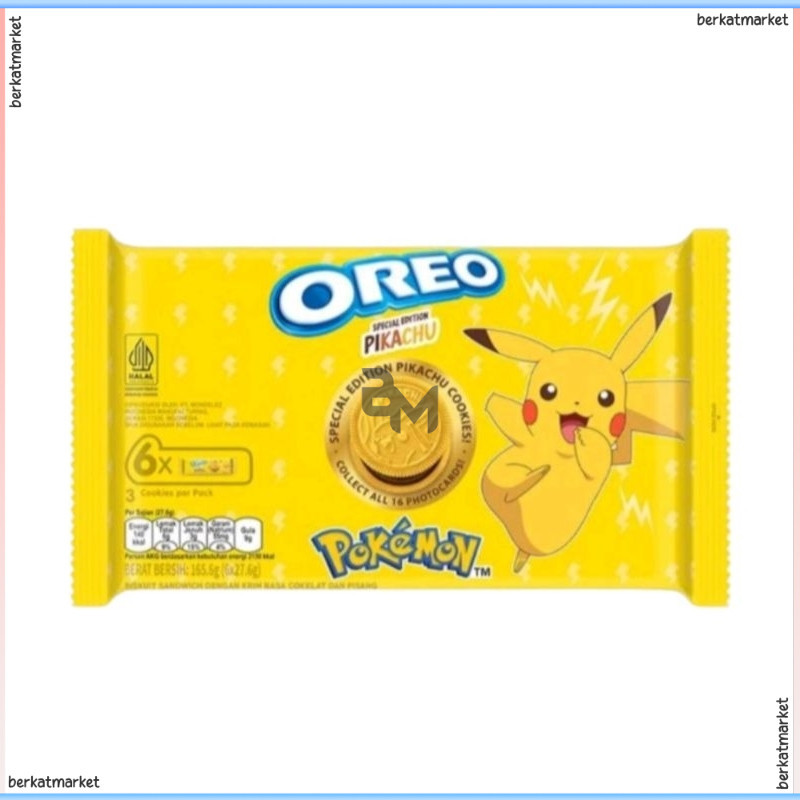 

Oreo Pokemon Pikachu Biscuit Choco Banana 165gr