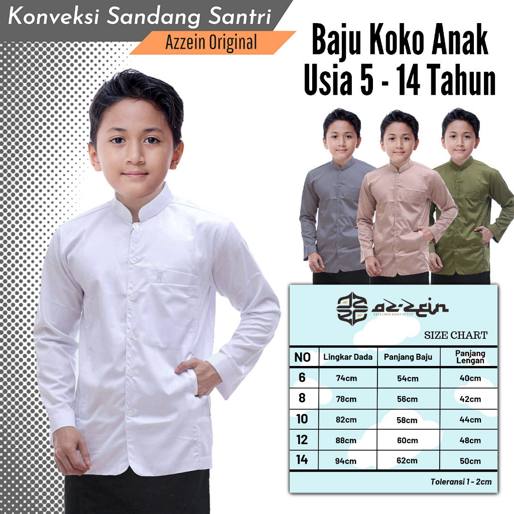 Atasan Muslim Anak Laki Laki Baju Koko Haibah Anak Laki Laki Koko Haibah Anak Usia 5 Sampai 16 Tahun