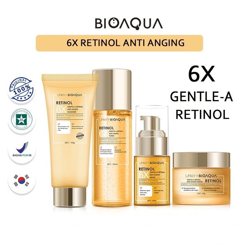 BIOAQUA 6X Gentle-A Retinol Anti Aging Skincare Retinol Cream Wajah | Retinol Serum Glowing | Facial