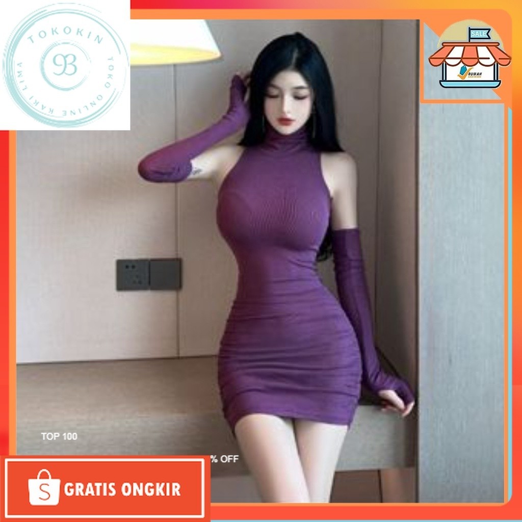 Dress Kekinian / RSB DR357 Dress Mini BodyCon Dress Sexy Dress Lengan Panjang Korean Style Elegan Dr