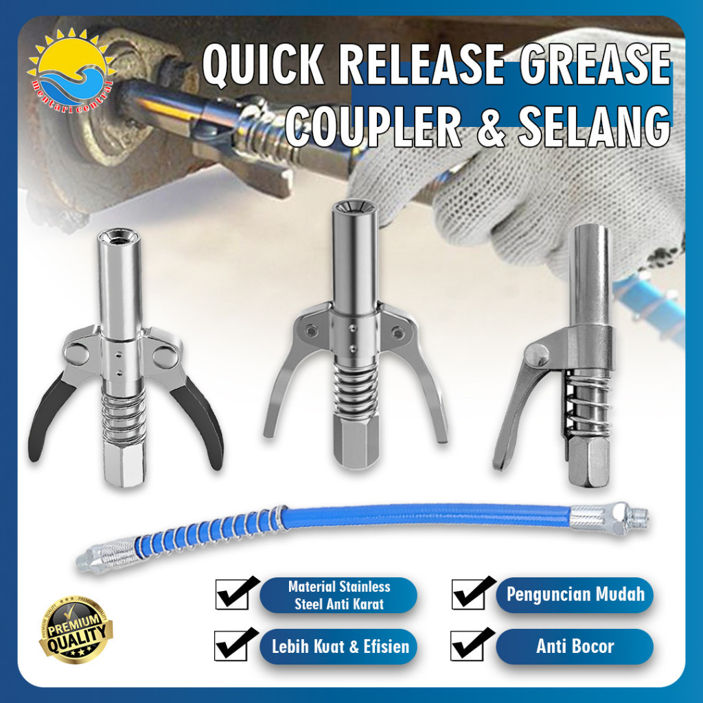 ELLKA Gemuk Grease Gun Coupler Alat Aplikasi Minyak Gemuk Grease Gun Coupler Grease Coupler Kepala G
