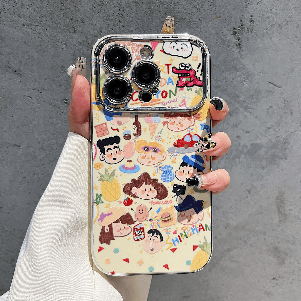 Terbaru Soft Case Shinchan iPhone 11 13 XR 12 14 15 PRO Plus +11 12 13 14 15 PRO MAX X XS MAX 7+ 8+ 