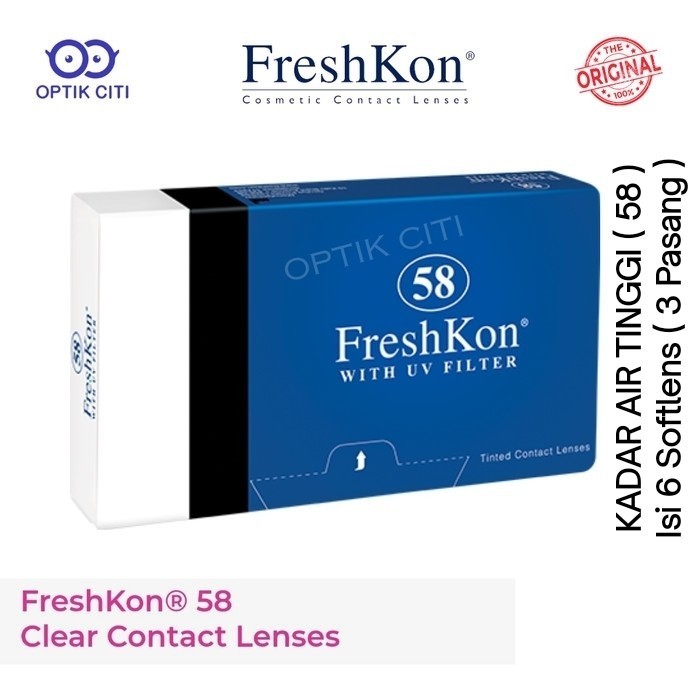 Softlens Freshkon 58 Original || Lensa Kontak Minus Bening Bulanan || Kadar Air Tinggi