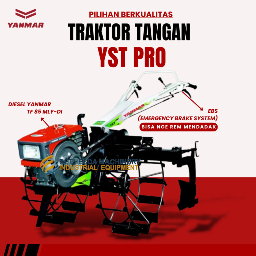 Traktor Sawah + Diesel Solar Tiller 8.5 hp Yanmar YST-L