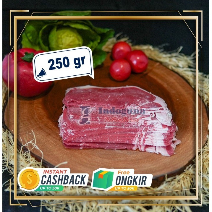 

AUS STRIPLOIN RED GUM SLICE SHABU 250GR