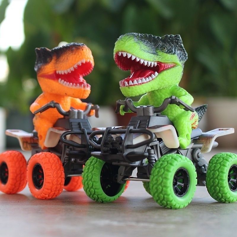 Tyrannosaurus Mainan Dinosaurus ATV/Mewarnai Anak Laki-laki Kendaraan Inersia/Ornamen Kreatif Hewan/