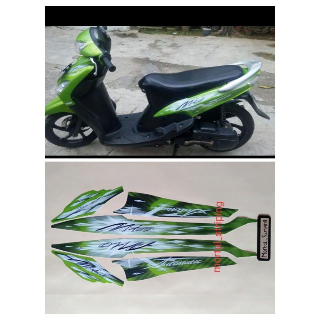 STIKER STRIPING MIO SMILE 2008 2009 HIJAU STANDAR TERLARISS