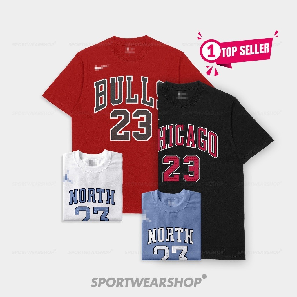 Baju Basket Pria Wanita T shirt basket Kaos Chicago Bulls Micheal Jordan kaos NBA Tshirt Basketball 