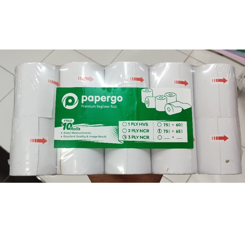 

TELESTRUK 3 PLY 75*65 PAPER GO 1 SLOP -- KERTAS KASIR