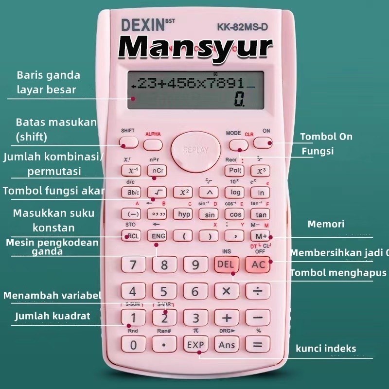 

Kalkulator Saintifik Color Function Scientific Calculator 24 Fungsi Kalkulasi 3 Warna