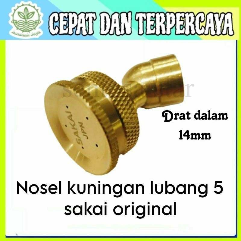 NOSEL NOZEL SPUYER KUNINGAN LUBANG 5 SAKAI SUPER KABUT/ NOZLE SPRAYER KUNINGAN LUBANG 5 SAKAI/ NOSEL