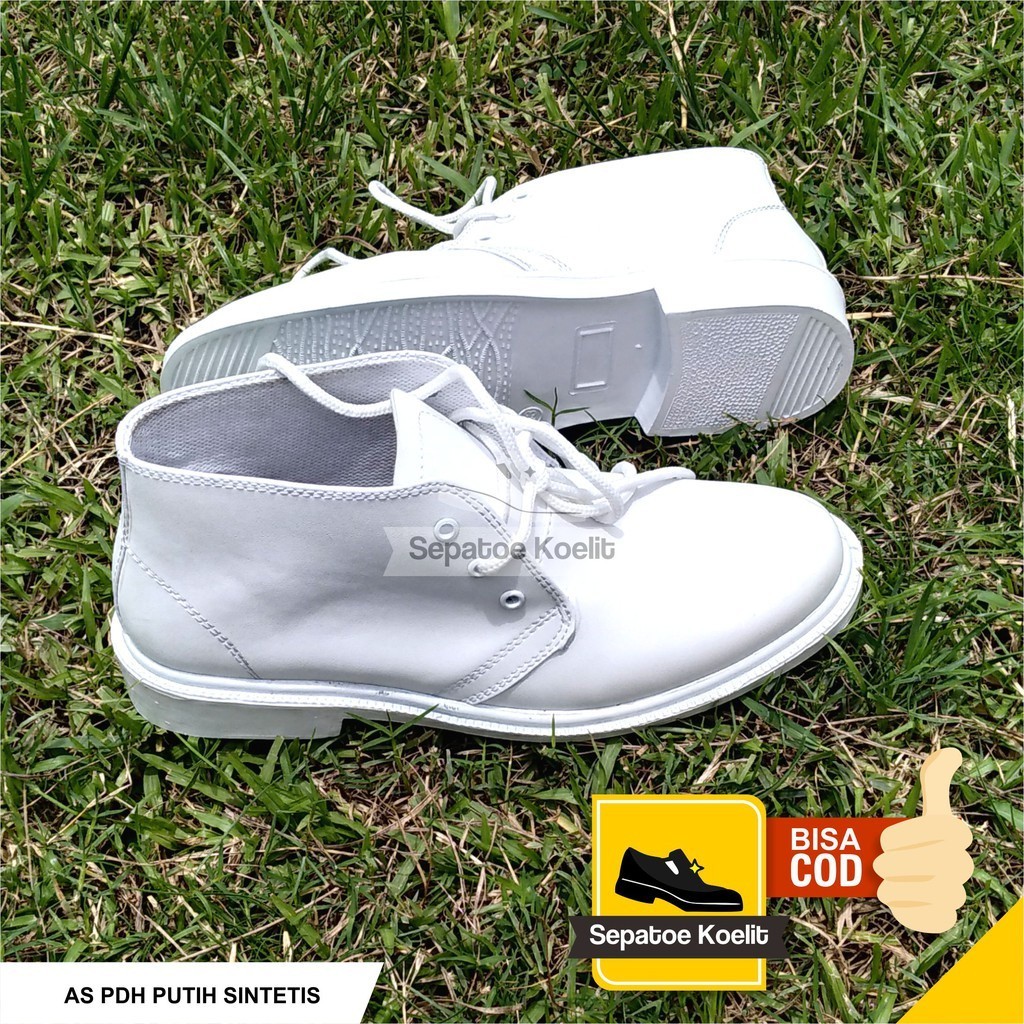 PROMO COD SEPATU PDU PDH PUTIH PRIA TALI PANTOFEL PUTIH UPACARA PASKIBRA PELANTIKAN DOFF