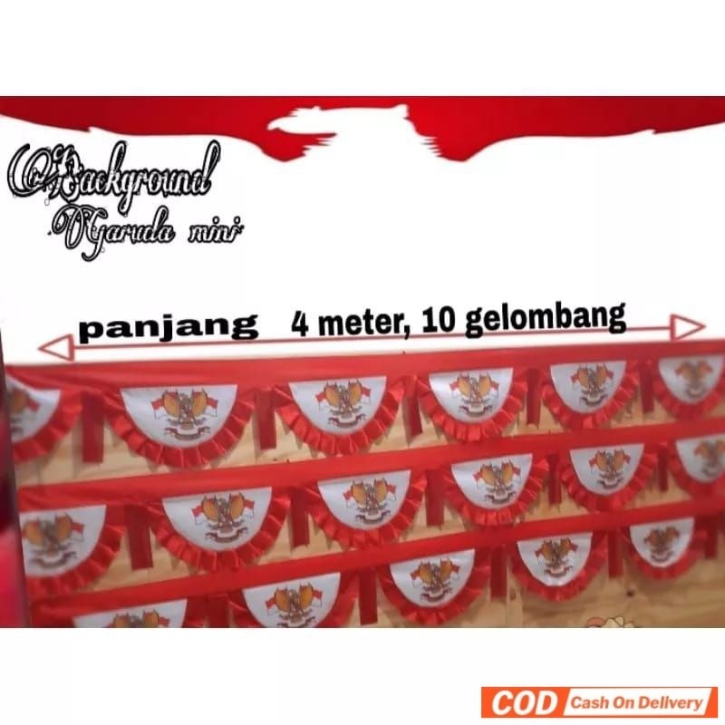 bendera Indonesia beckron mini 10glombang