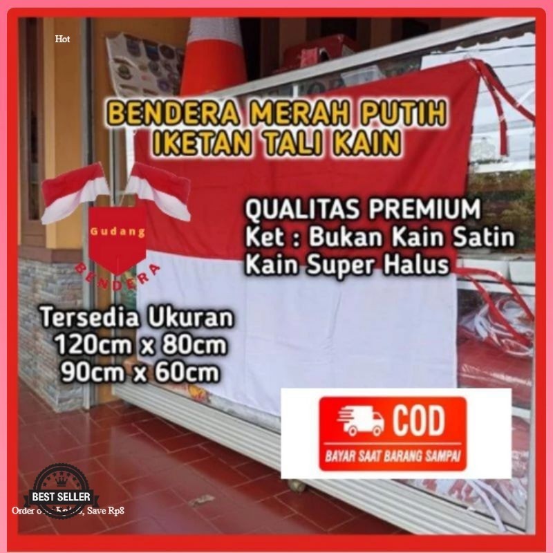 Bendera Merah Putih Bendera Indonesia Kain Katun