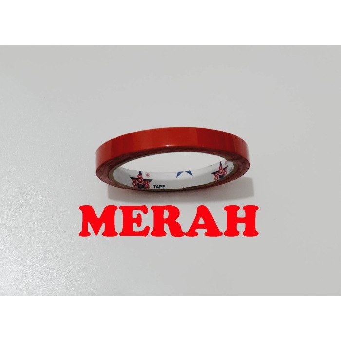 

LG09 Lakban isolasi warna 12mm x 72yard 64m tape selotip solatip warnawarni - Merah