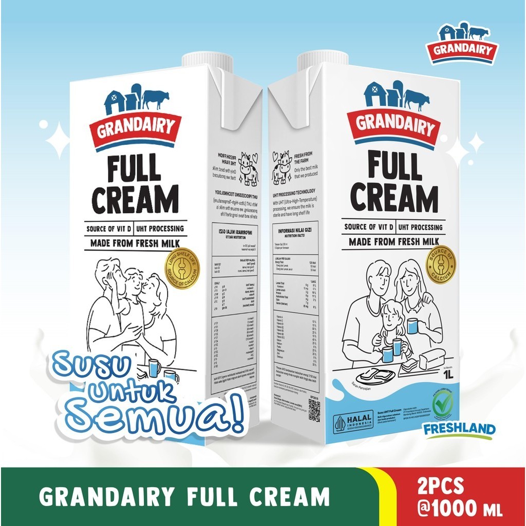 

Bundle - BUY 2 SUSU GRANDAIRY FULL CREAM 1 LITER