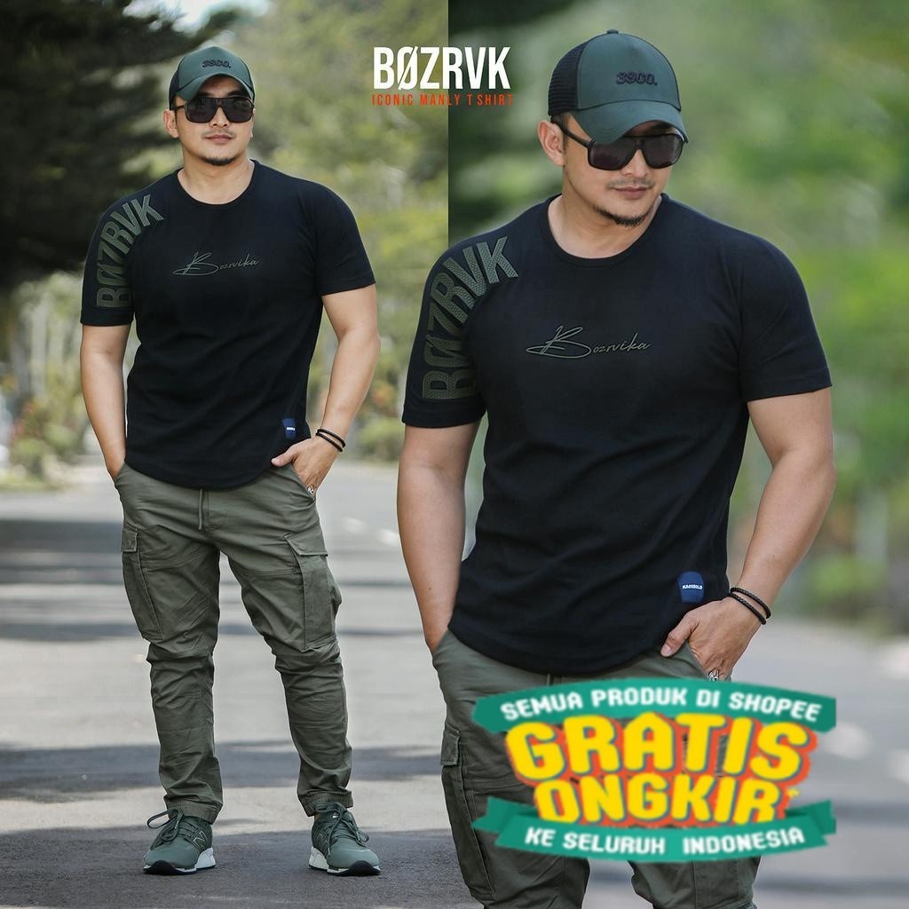 Kaos Hitam Tactical | BOZRVK | Kaos Taktikal | Kaos Tactical Pria | Baju Kaos Tactical | Baju Tactic
