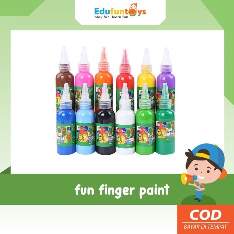 

LOMOTOYZ - FUN FINGER PAINT 60ml/ cat tangan anak non toxic mudah di bersihkan dan tidak berbau/ cat acrylic/ super tempera 60ml cat lukis anak/ painting/ menggambar