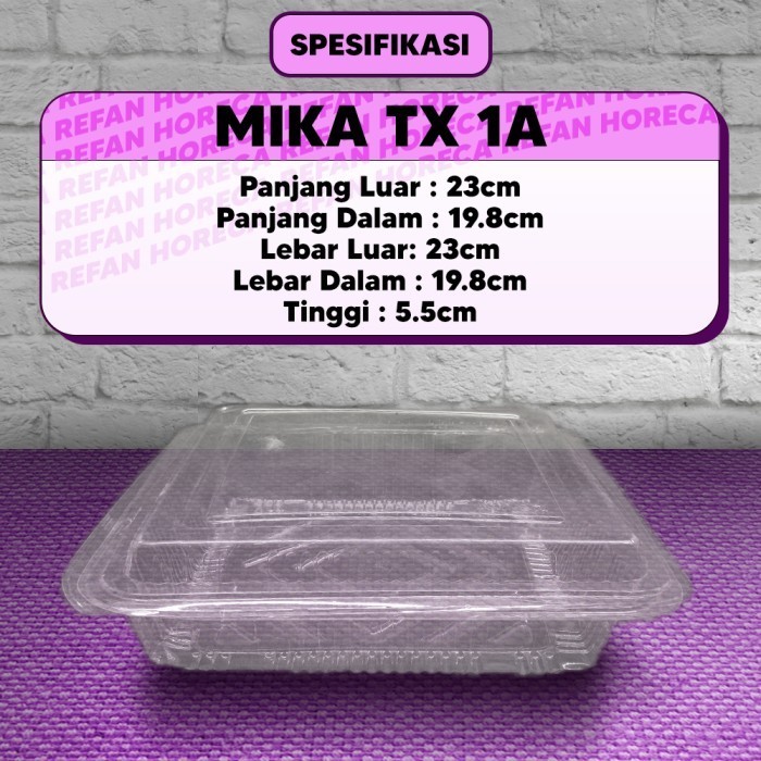 Mika Plastik Kue Ukuran 1A Jumbo / Mika Kotak Makanan Besar / Box Mika