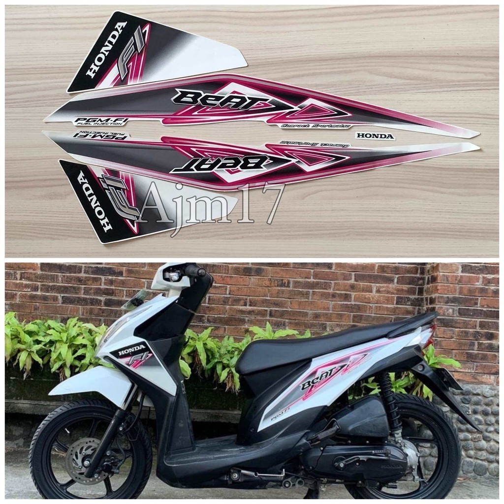 STIKER STRIPING BEAT 2013 FI PUTIH PINK