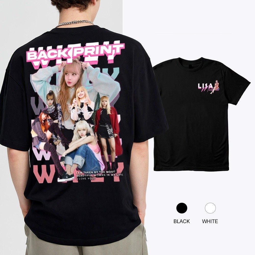 original design BLACKPINK Lisa Iconic Streetwear Shirt Idol Cotton T-Shirt High Quality Thick Fabric