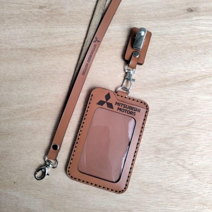 

Id Card Holder Kulit Name Tag Kulit Kulit Custom Nama Logo Perusahaan - Tan, Polos