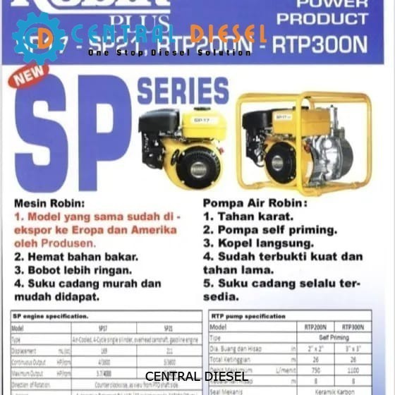 Mesin pompa air bensin/ Mesin irigasi sawah Robin RBN RTP 200-2inch