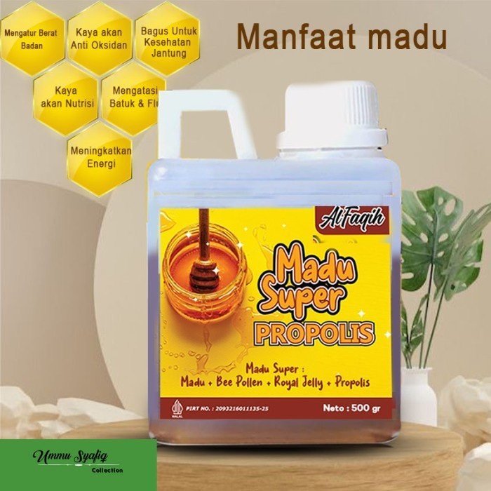 

madu super propolis madu alfaqih 500 gram ekstra royal jelly bee pollen