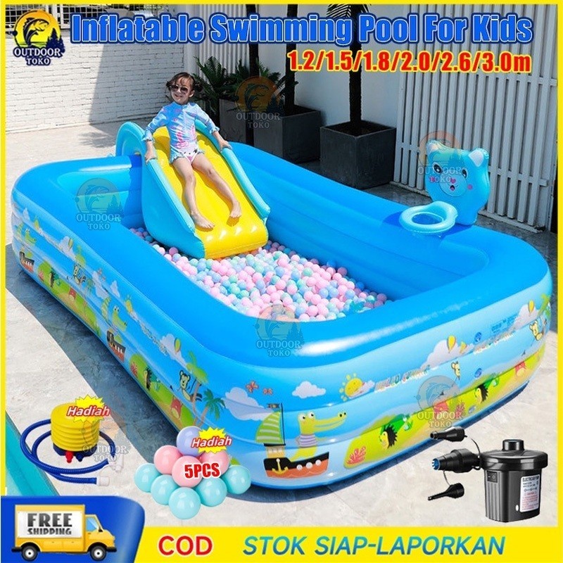 【# Beli 1 Dapat 7 #】120cm/150cm/180cm/210cm/260cm/300cm kolam renang anak pompa/kolam renang anak ko