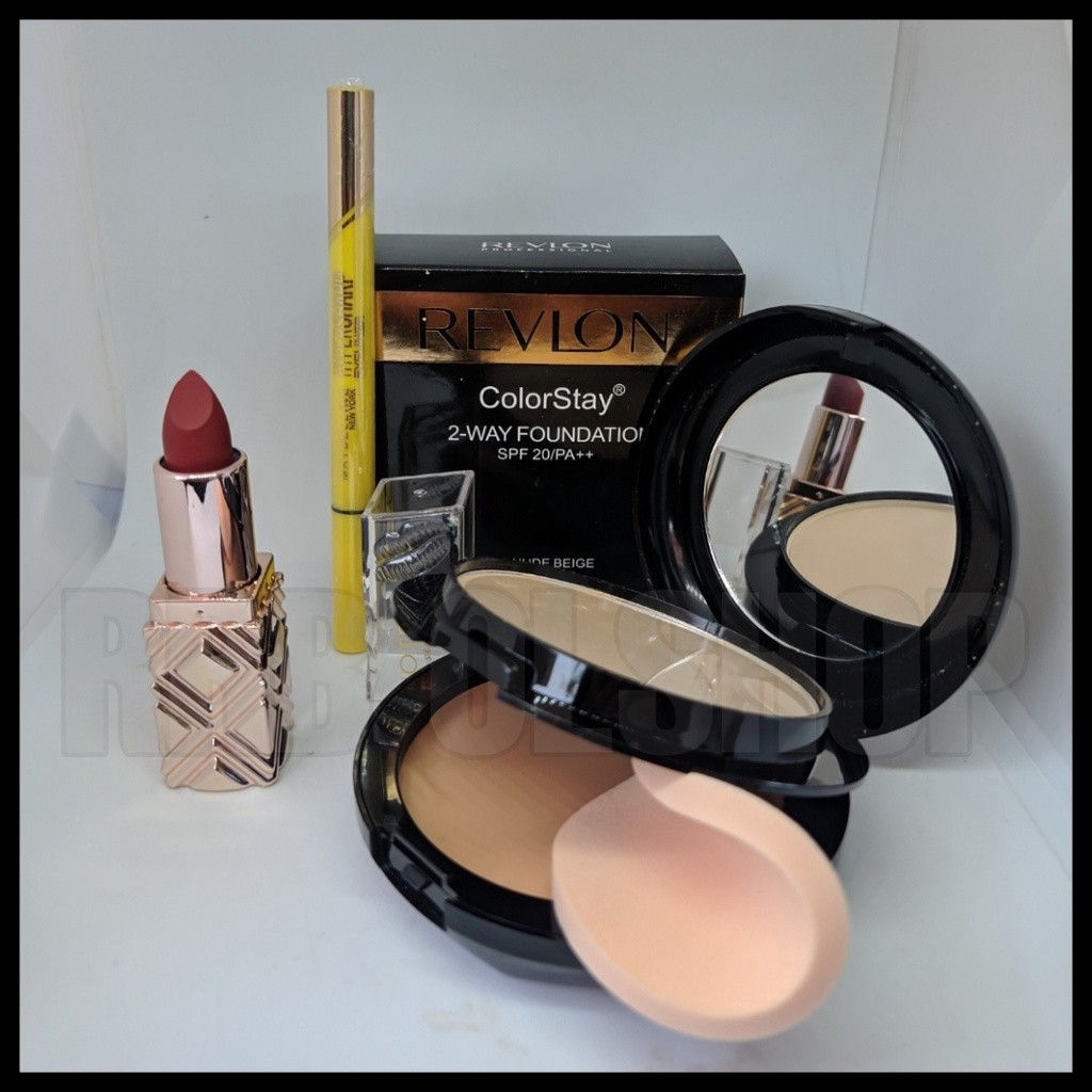 Raka Kosmetik - Paket BEDAK REVLON Colorstay 2 - Way Foundation Powder -SPF 20 / PA ++ Black Gold & 