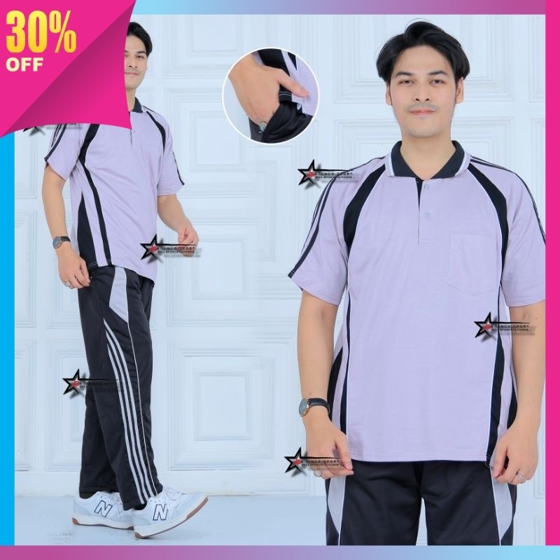 Set Olahraga Murah Pakaian Kekinian Jogging Sport / Baju Olahraga Lengan Pendek One Set Pria Wanita 