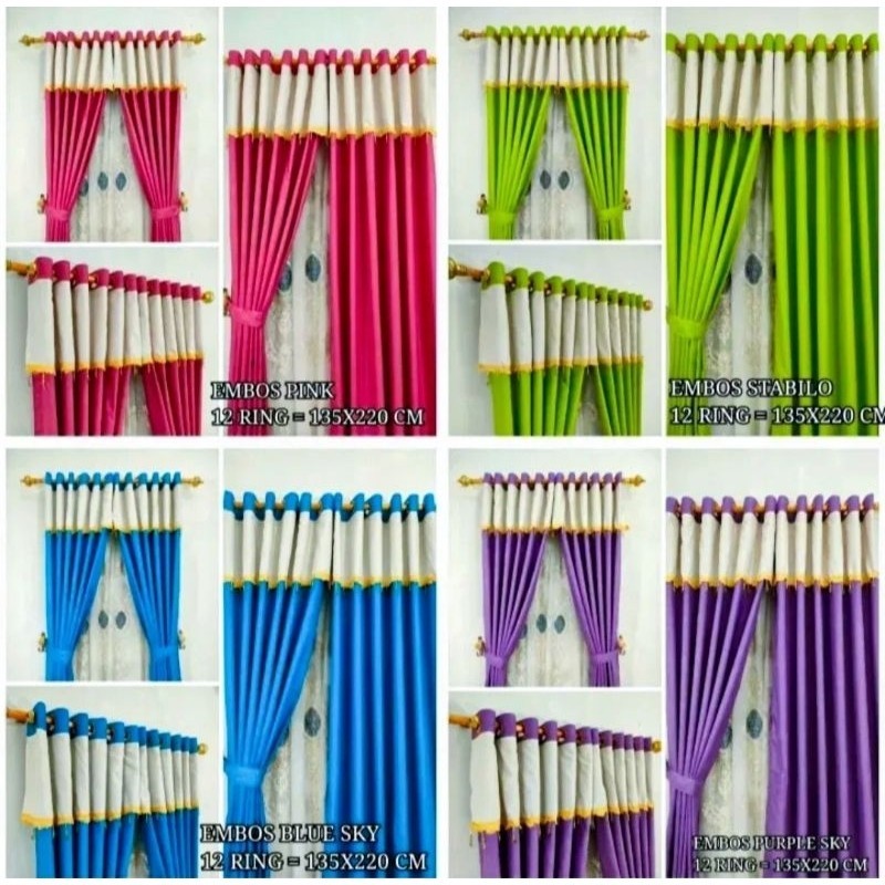 GORDEN PREMIUM RENDA PONI EMBOS POLOS DESAIN MEWAH | Gorden renda poni 135 x 220  mewah/ PROMO MURAH