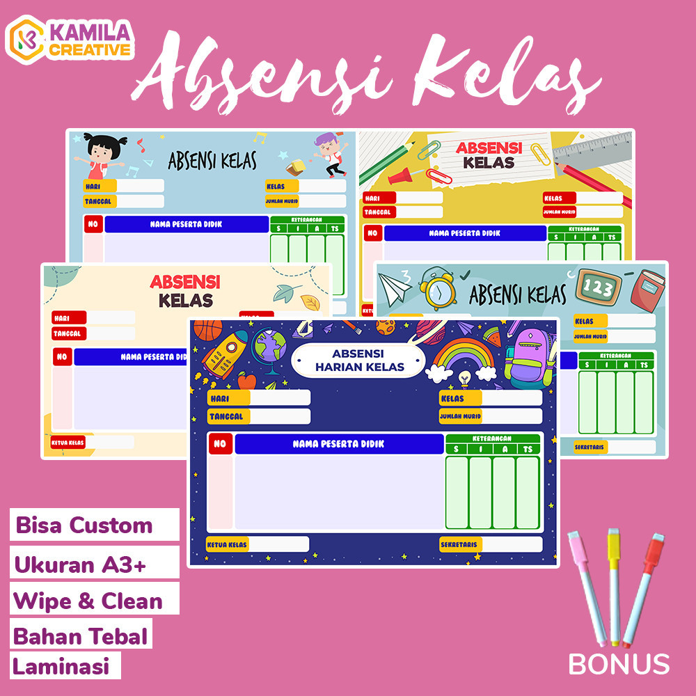 

Print24jam- Poster Absensi Kelas Sekolah Free Spidol A3+