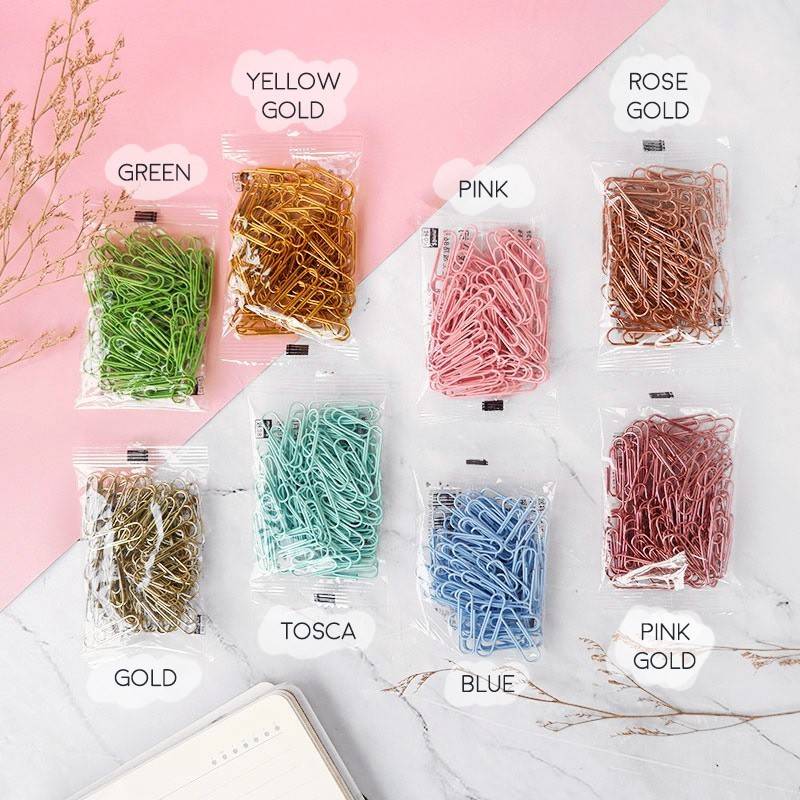 

[ , ] 7pcs Clip Penjepit Kertas, Color Sprinkle Paper Clip Warna Warni Lucu Unik