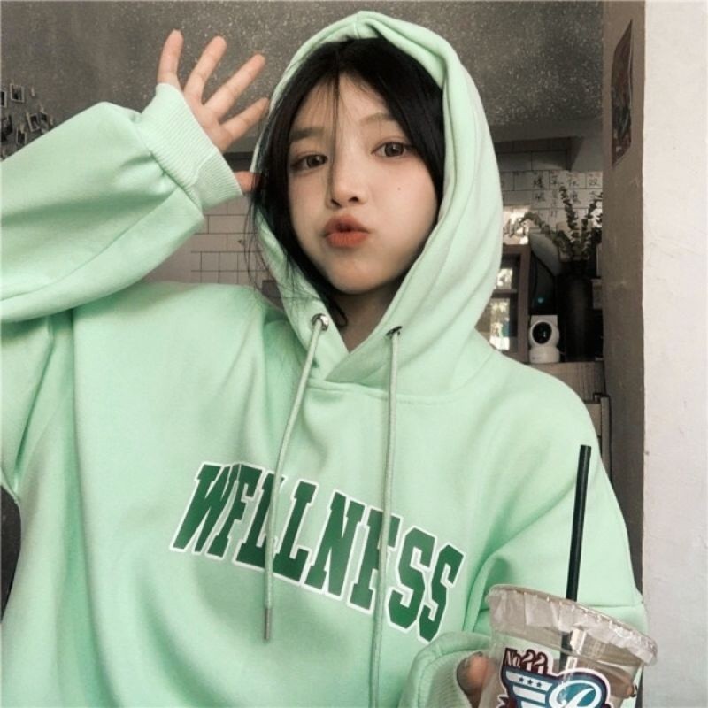 Hoodie MINT GREEN WELLNESS (S - XXXXL 6XL) Jaket Jumper Mint Matcha Green Hijau Sage Oversize Korean