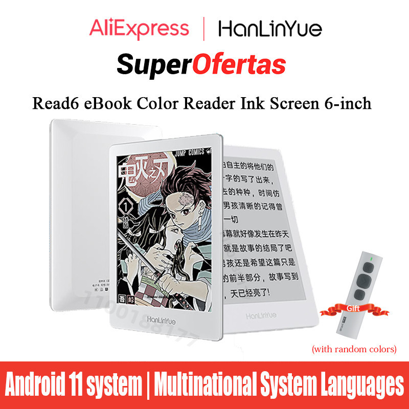 Hanlinyue Read6 eBook Color Reader Ink Screen 6-inch 300ppi Reader Android 11 Ultra Thin Portable PD