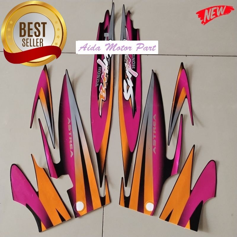 Striping Stiker Polet List motor honda supra x 100 2001 body hitam full stker list body motor standa
