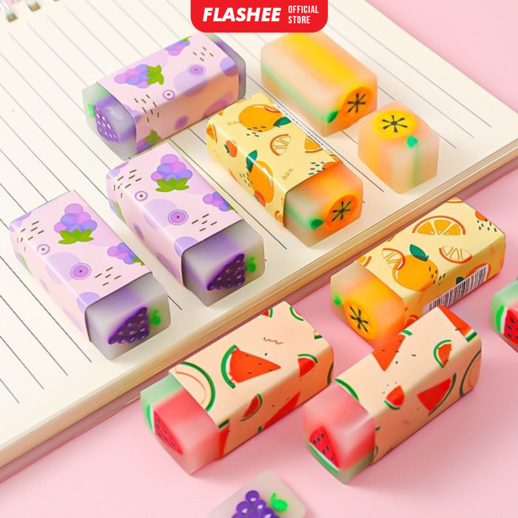 

Flashee Penghapus Pensil Karakter Eraser Penghapus Karet Motif Buah Animal Karakter labubu Lucu