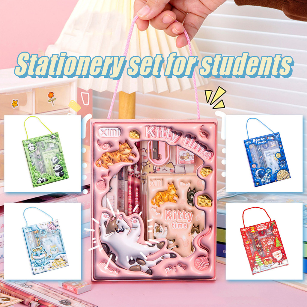 

5 in 1 Pensil Set Sekolah Alat tulis Anak set Motif Kartun Alat Tulis Set Hadiah Anak-anak