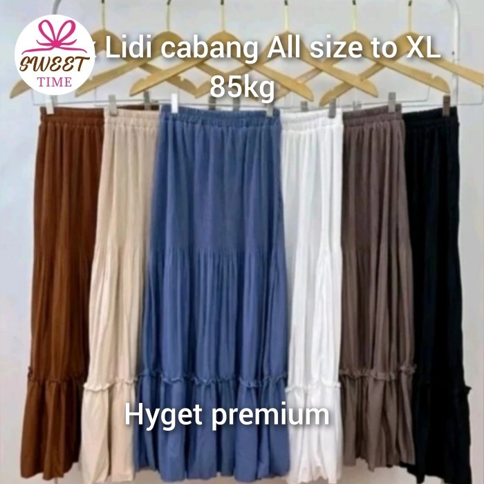 ROK LIDI CABANG PLISKET PREMIUM  HYGET ALL SIZE TO XL JUMBO 85KG VIRAL OOTD BELI LOKAL   Olive, sage