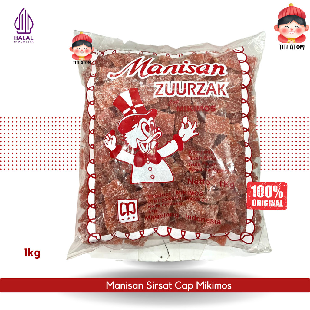 

Manisan Asinan Buah Sirsat Sirsak Gula Zuurzak Mikimos 1kg