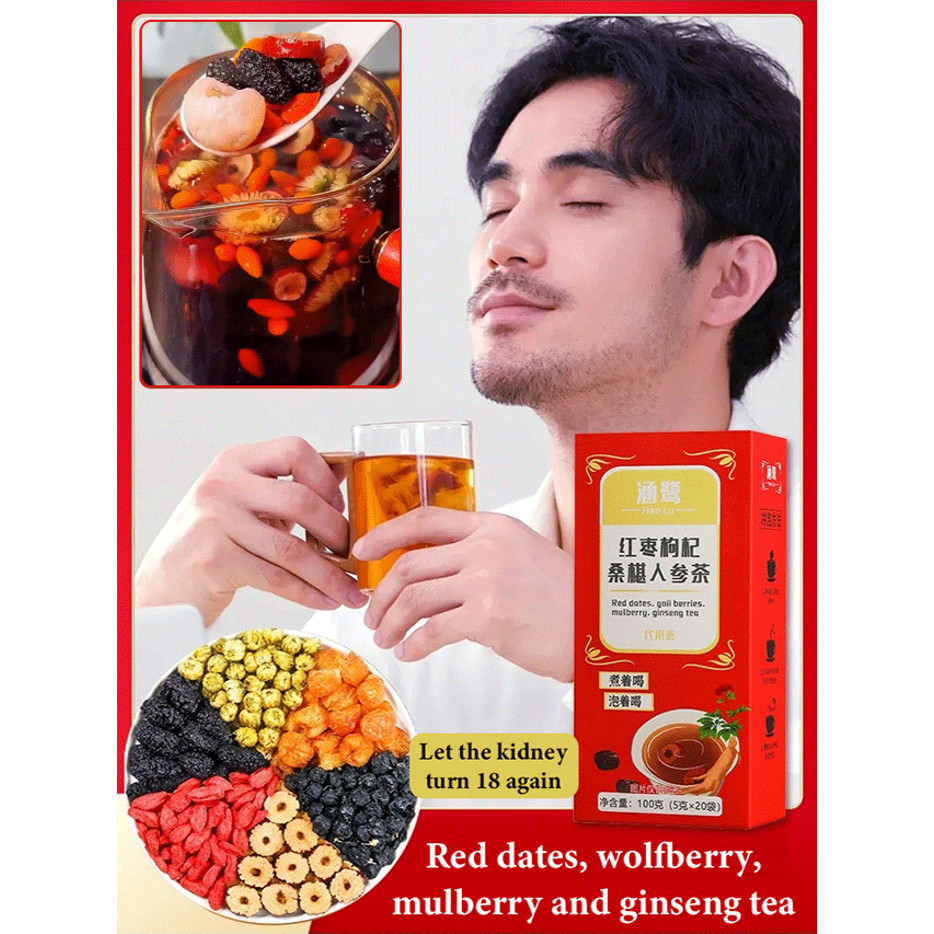 

❤️Beli 1 Gratis 1❤️Teh Kesehatan Kurma Merah Goji Berry Mulberry Ginseng/Teh Dingin Untuk Menyegarkan Pikiran/Teh Energi Pria & Wanita/Teh Kesehatan Pria Untuk Menambah Vitalitas/Melawan Lelah Karena Begadang/Teh Penyubur Ginjal