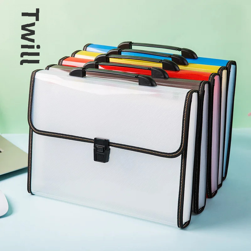 

A4 Twill Accordion File Folder Multi-layer Capacity Office Storage Document Folder Student Test Paper Organizer Storage Bag