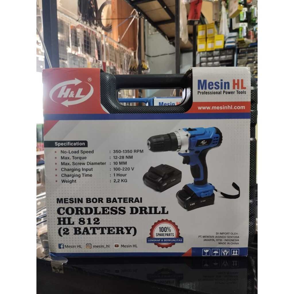 Mesin Bor Cordless HL812 H&L/Bor Baterai Hnl berkualitas