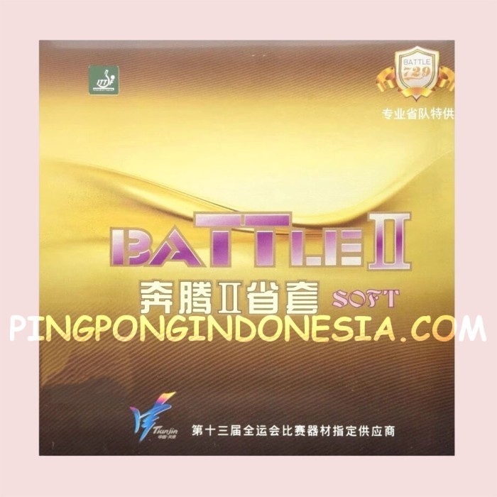 729 Battle II Soft -Karet Rubber Pingpong RITC Friendship2 Bat Bet OFF - Hitam D37
