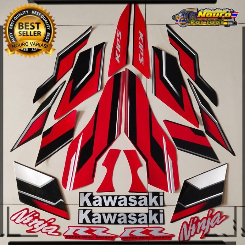 Aksesoris striping kawasaki ninja rr list body standar 2015 se merah stiker berkualitas