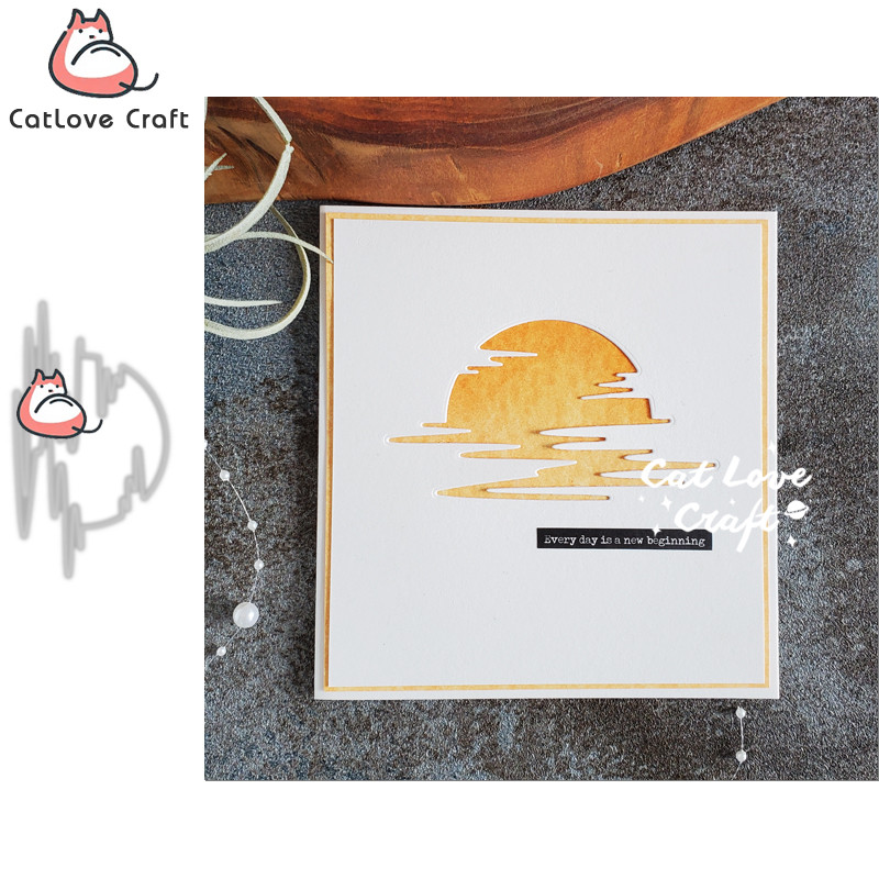 

Catlove Dusk Sunset Metal Cutting Dies Scrapbooking Mold Knife Stencil Die Cuts Card Making DIY Craft Embossing New Dies For