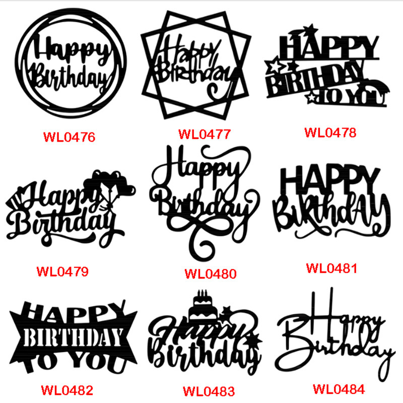 

New Arrival Metal Various Happy Birthday Phrase Word Letter Cutting Dies for 2023 Scrapbooking Sentences Card Making Stencils
