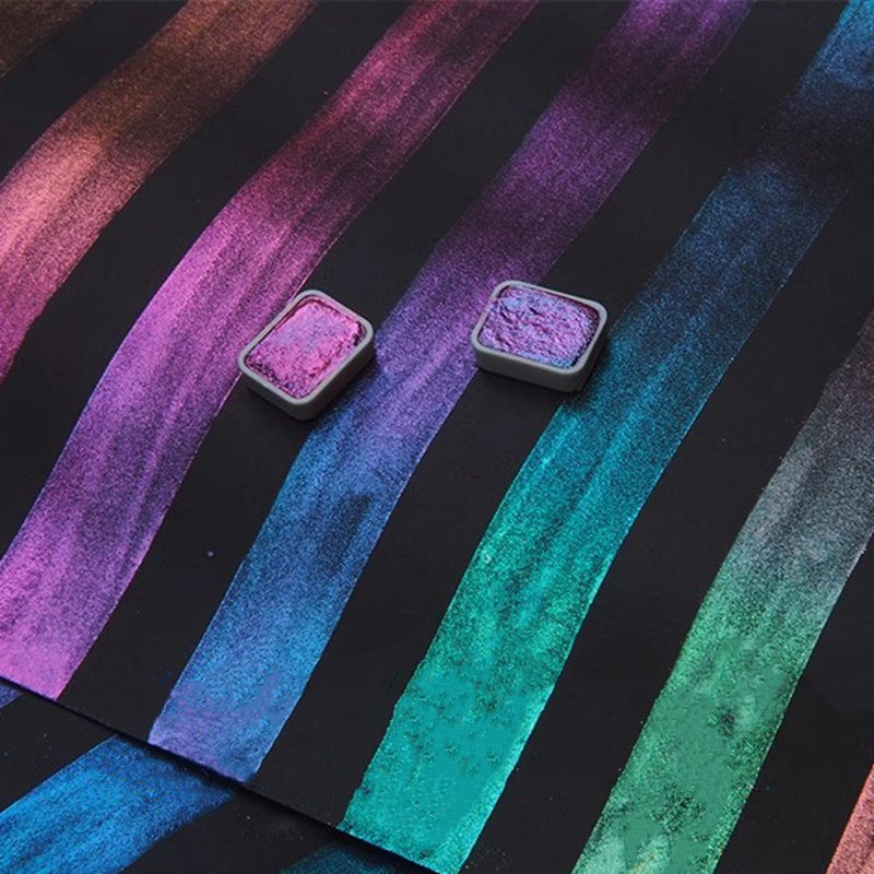 

Metallic Solid Watercolor Paint 16 colors Professional Pearlescent Water Color Aquarela For Painting Art Supplies